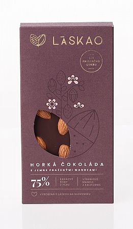 LASKAO 75 % Horká čokoláda s mandľami 80 g