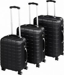 Súprava 3 cestovných kufrov na kolieskach čierne