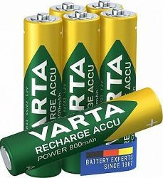 VARTA nabíjateľná batéria Recharge Accu Power AAA 800 mAh R2U 6 ks