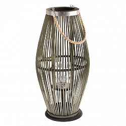 Bambusový lampáš so sklom Delgada zelená, 59 x 29 cm