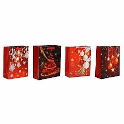 Sada vianočných darčekových tašiek 4 ks, červená, 26 x 32 x 10 cm