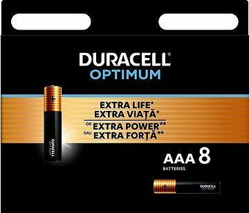 DURACELL Optimum alkalická batéria mikrotužková AAA 8 ks