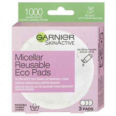 Garnier SkinActive Micellar Reusable Eco Pads pratelné odličovací tamponky 3 ks